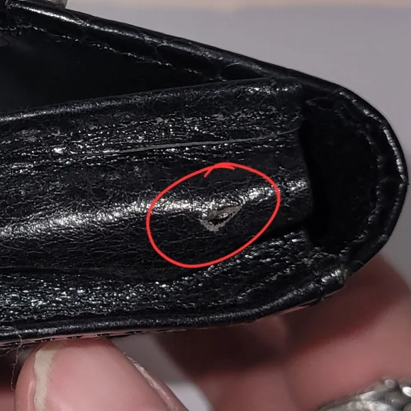 Brighton Black Leather Crocodile Embossed Wallet with Loop Fasteners for Belt - Picture 8 of 8